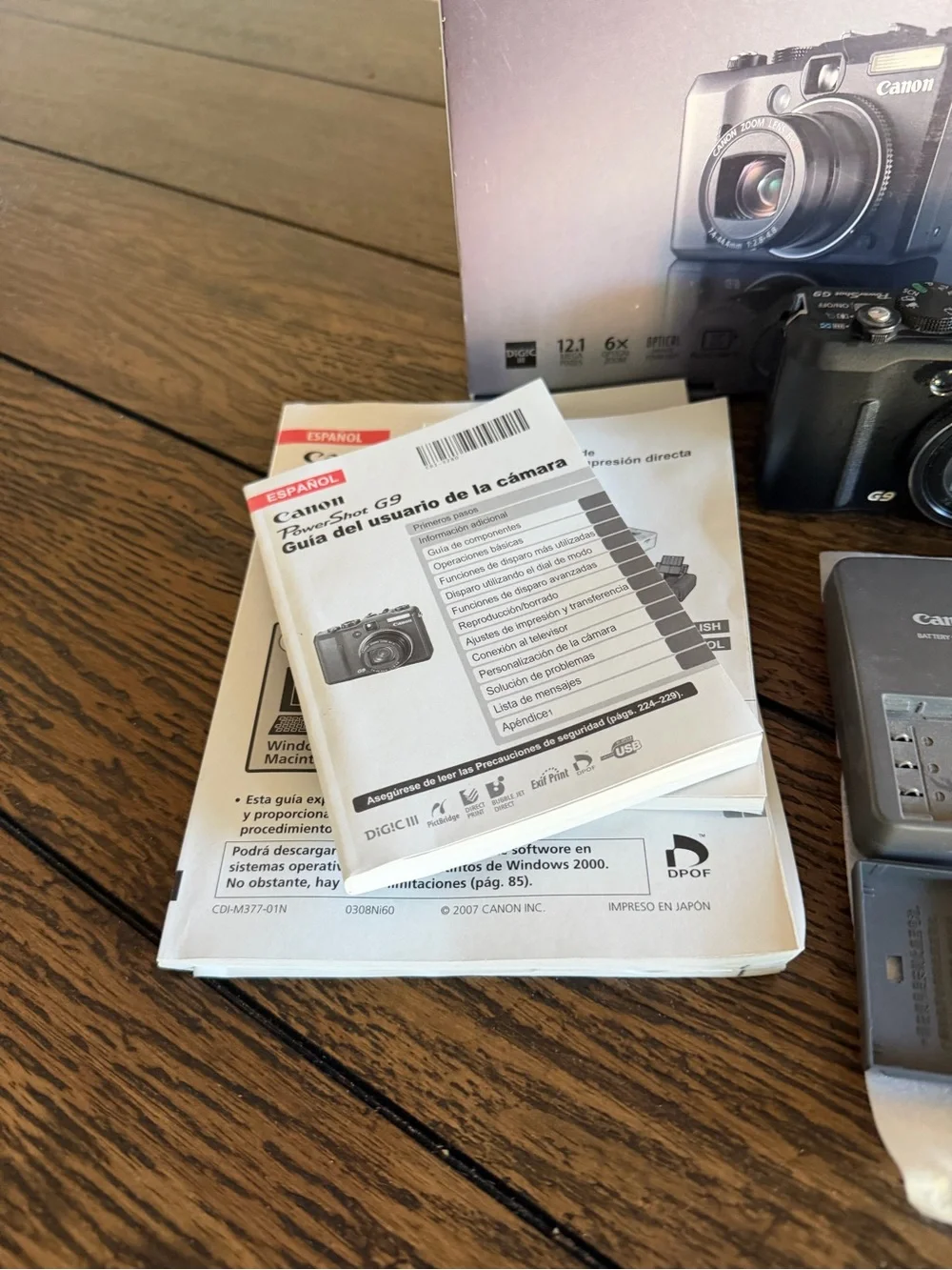 Canon PowerShot G9 Digital Camera 6X Charger Battery Case Memory Instructions